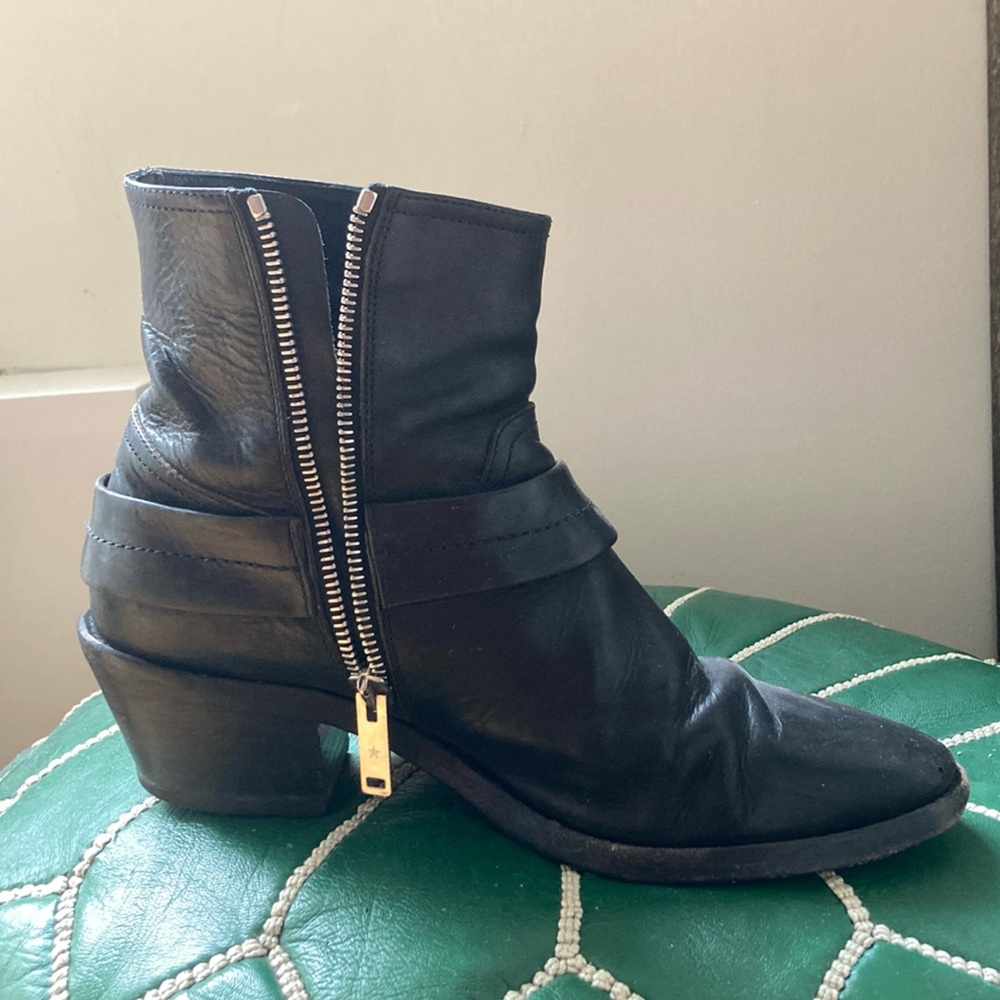 Golden Goose Black Leather Ankle Boots